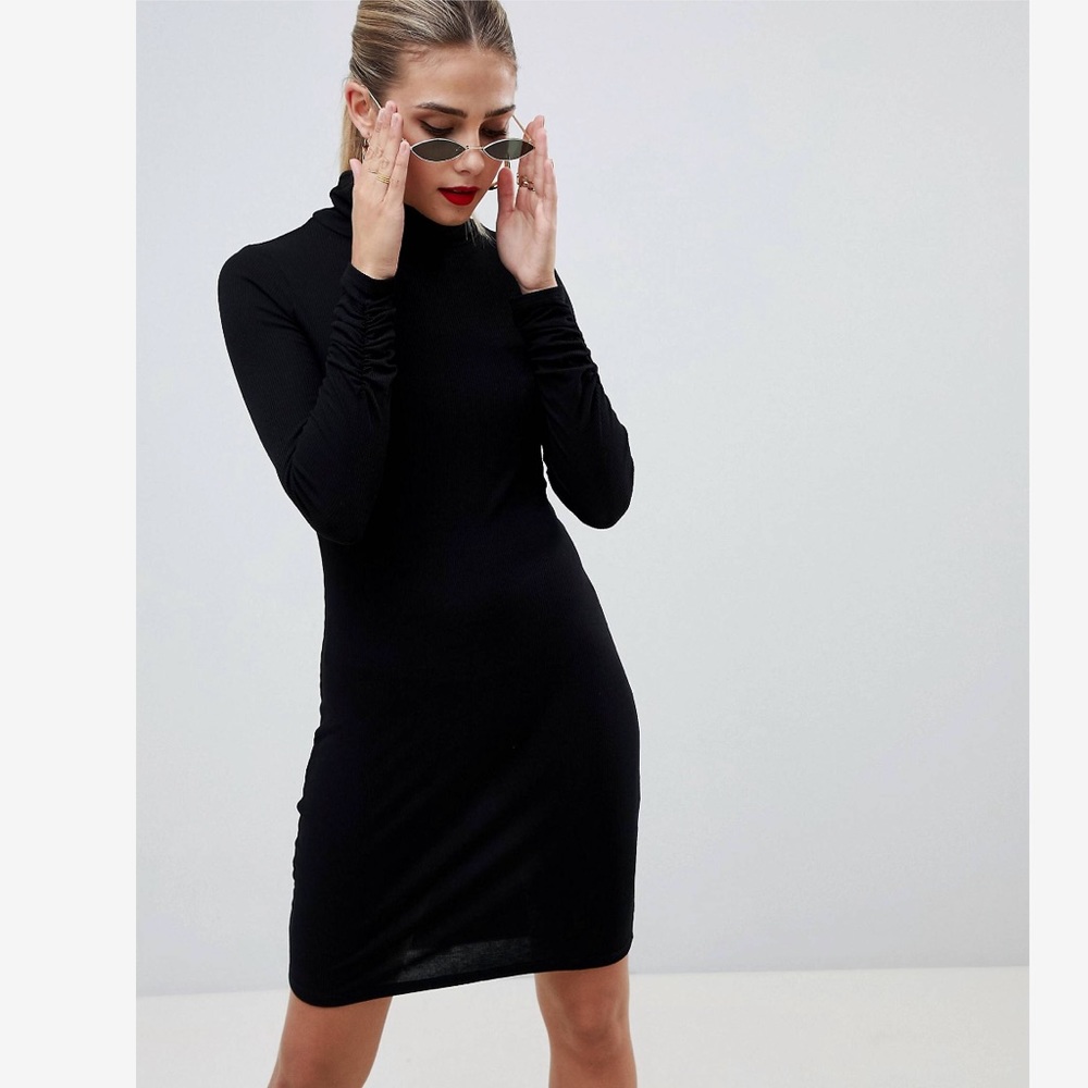Black Turtleneck sweater dress
